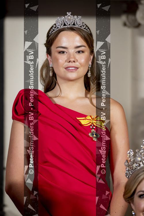 Amsterdam, 17 Juni 2026 Keizer Naruhito, keizerin Masako van Japan, Koning Willem Alexander Koningin Maxima Prinses Amalia en Prinses Ariane tijdens het staatsbanket in het Koninklijk Paleis Amsterdam. 

Naruhito brengt een driedaags staatsbezoek aan Nederland.

