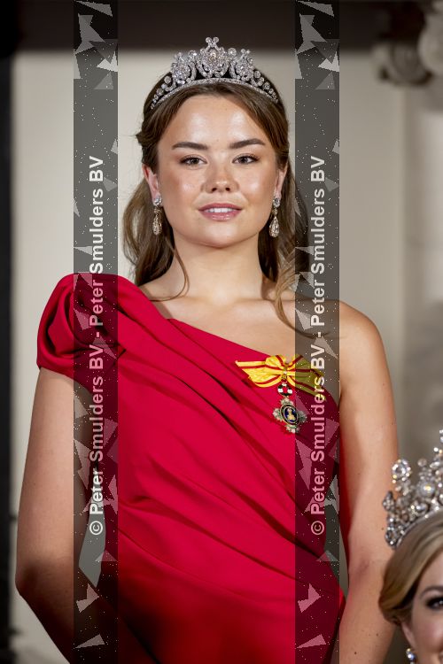 Amsterdam, 17 Juni 2026 Keizer Naruhito, keizerin Masako van Japan, Koning Willem Alexander Koningin Maxima Prinses Amalia en Prinses Ariane tijdens het staatsbanket in het Koninklijk Paleis Amsterdam. 

Naruhito brengt een driedaags staatsbezoek aan Nederland.

