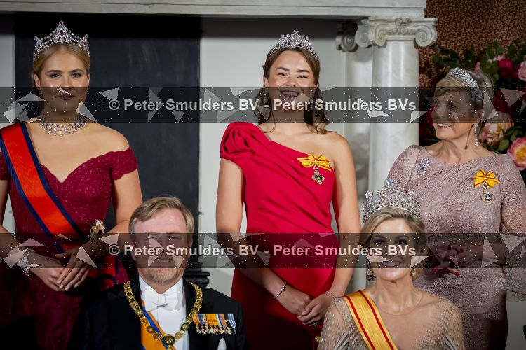 Amsterdam, 17 Juni 2026 Keizer Naruhito, keizerin Masako van Japan, Koning Willem Alexander Koningin Maxima Prinses Amalia en Prinses Ariane tijdens het staatsbanket in het Koninklijk Paleis Amsterdam. 

Naruhito brengt een driedaags staatsbezoek aan Nederland.

