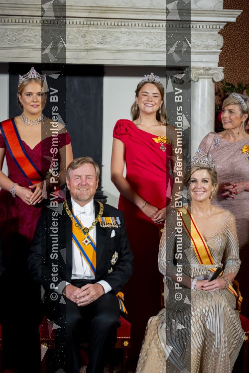 Amsterdam, 17 Juni 2026 Keizer Naruhito, keizerin Masako van Japan, Koning Willem Alexander Koningin Maxima Prinses Amalia en Prinses Ariane tijdens het staatsbanket in het Koninklijk Paleis Amsterdam. 

Naruhito brengt een driedaags staatsbezoek aan Nederland.

