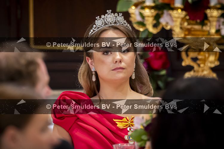 Amsterdam, 17 Juni 2026 Keizer Naruhito, keizerin Masako van Japan, Koning Willem Alexander Koningin Maxima Prinses Amalia en Prinses Ariane tijdens het staatsbanket in het Koninklijk Paleis Amsterdam. 

Naruhito brengt een driedaags staatsbezoek aan Nederland.

