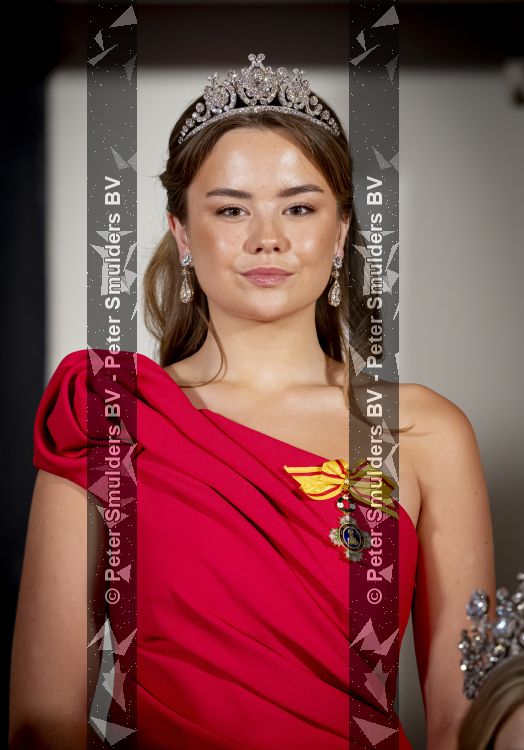 Amsterdam, 17 Juni 2026 Keizer Naruhito, keizerin Masako van Japan, Koning Willem Alexander Koningin Maxima Prinses Amalia en Prinses Ariane tijdens het staatsbanket in het Koninklijk Paleis Amsterdam. 

Naruhito brengt een driedaags staatsbezoek aan Nederland.

