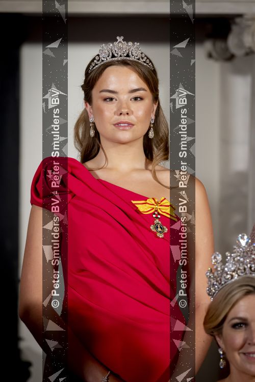 Amsterdam, 17 Juni 2026 Keizer Naruhito, keizerin Masako van Japan, Koning Willem Alexander Koningin Maxima Prinses Amalia en Prinses Ariane tijdens het staatsbanket in het Koninklijk Paleis Amsterdam. 

Naruhito brengt een driedaags staatsbezoek aan Nederland.

