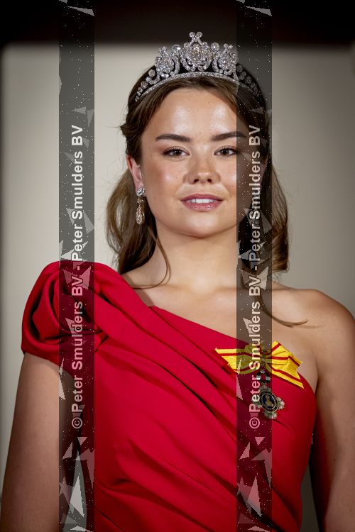 Amsterdam, 17 Juni 2026 Keizer Naruhito, keizerin Masako van Japan, Koning Willem Alexander Koningin Maxima Prinses Amalia en Prinses Ariane tijdens het staatsbanket in het Koninklijk Paleis Amsterdam. 

Naruhito brengt een driedaags staatsbezoek aan Nederland.

