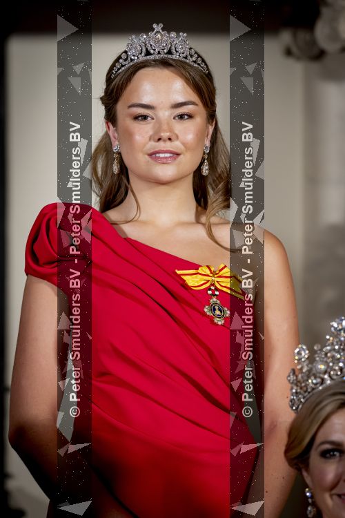 Amsterdam, 17 Juni 2026 Keizer Naruhito, keizerin Masako van Japan, Koning Willem Alexander Koningin Maxima Prinses Amalia en Prinses Ariane tijdens het staatsbanket in het Koninklijk Paleis Amsterdam. 

Naruhito brengt een driedaags staatsbezoek aan Nederland.

