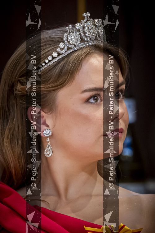 Amsterdam, 17 Juni 2026 Keizer Naruhito, keizerin Masako van Japan, Koning Willem Alexander Koningin Maxima Prinses Amalia en Prinses Ariane tijdens het staatsbanket in het Koninklijk Paleis Amsterdam. 

Naruhito brengt een driedaags staatsbezoek aan Nederland.

