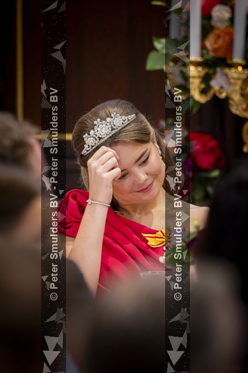 Amsterdam, 17 Juni 2026 Keizer Naruhito, keizerin Masako van Japan, Koning Willem Alexander Koningin Maxima Prinses Amalia en Prinses Ariane tijdens het staatsbanket in het Koninklijk Paleis Amsterdam. 

Naruhito brengt een driedaags staatsbezoek aan Nederland.

