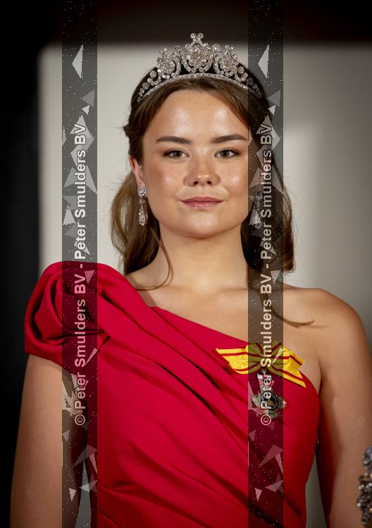 Amsterdam, 17 Juni 2026 Keizer Naruhito, keizerin Masako van Japan, Koning Willem Alexander Koningin Maxima Prinses Amalia en Prinses Ariane tijdens het staatsbanket in het Koninklijk Paleis Amsterdam. 

Naruhito brengt een driedaags staatsbezoek aan Nederland.


