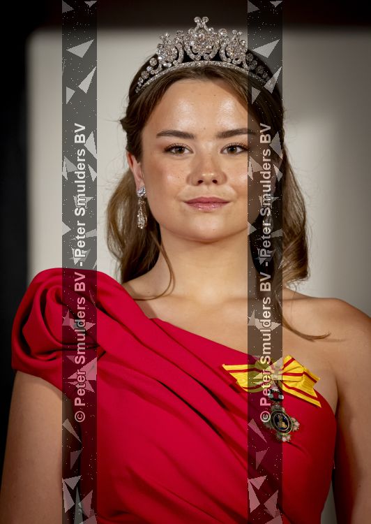 Amsterdam, 17 Juni 2026 Keizer Naruhito, keizerin Masako van Japan, Koning Willem Alexander Koningin Maxima Prinses Amalia en Prinses Ariane tijdens het staatsbanket in het Koninklijk Paleis Amsterdam. 

Naruhito brengt een driedaags staatsbezoek aan Nederland.

