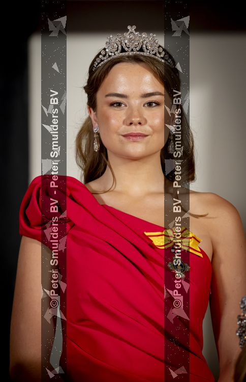 Amsterdam, 17 Juni 2026 Keizer Naruhito, keizerin Masako van Japan, Koning Willem Alexander Koningin Maxima Prinses Amalia en Prinses Ariane tijdens het staatsbanket in het Koninklijk Paleis Amsterdam. 

Naruhito brengt een driedaags staatsbezoek aan Nederland.

