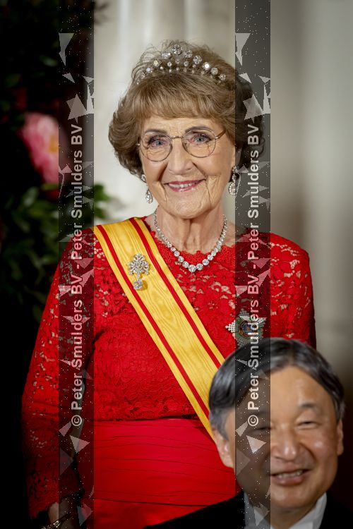 Amsterdam, 17 Juni 2026 Keizer Naruhito, keizerin Masako van Japan, Koning Willem Alexander Koningin Maxima Prinses Amalia en Prinses Ariane tijdens het staatsbanket in het Koninklijk Paleis Amsterdam. 

Naruhito brengt een driedaags staatsbezoek aan Nederland.

