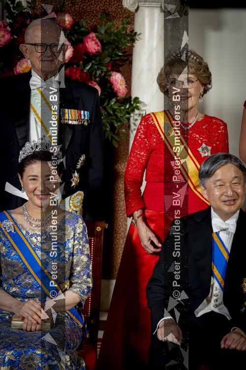 Amsterdam, 17 Juni 2026 Keizer Naruhito, keizerin Masako van Japan, Koning Willem Alexander Koningin Maxima Prinses Amalia en Prinses Ariane tijdens het staatsbanket in het Koninklijk Paleis Amsterdam. 

Naruhito brengt een driedaags staatsbezoek aan Nederland.

