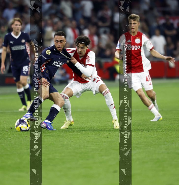 Amsterdam, 2 Mei 2026
Kompetitiewedstrijd AJAX-PSV, eindstand 2-2
Sergino Dest Sean Steur Rayane Bounida