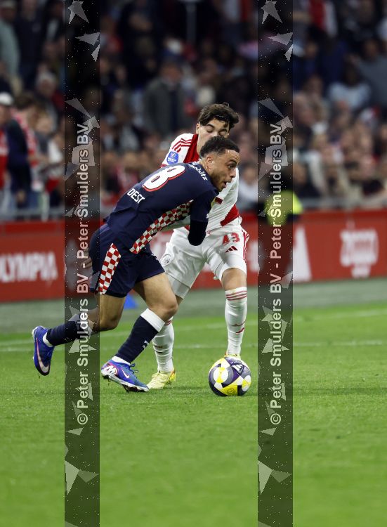 Amsterdam, 2 Mei 2026
Kompetitiewedstrijd AJAX-PSV, eindstand 2-2
Sergino Dest en Rayane Bounida