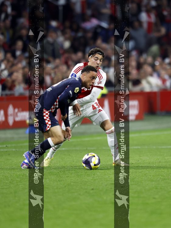 Amsterdam, 2 Mei 2026
Kompetitiewedstrijd AJAX-PSV, eindstand 2-2
Sergino Dest en Rayane Bounida