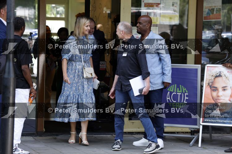 Amsterdam 9 juli 2027
Koningin Maxima op bezoek in de Bijlmer . Ze gaat ook met de fiets naar de andere locatie.