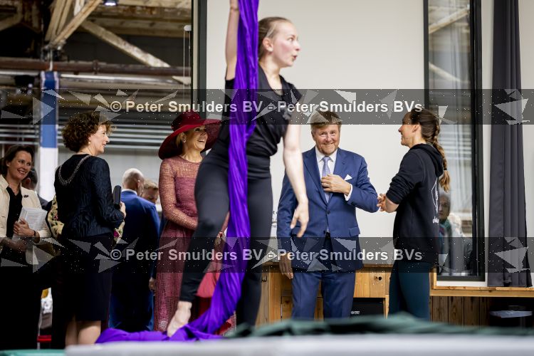 ROERMOND 19 mei 2026 Koning Willem Alexander en Koningin Maxima brengen een streekbezoek aan de gemeenten Maasgouw, Echt-Susteren, Roerdalen en Roermond. Tijdens het streekbezoek bezoekt het paar de schutterij in Wessem, Abdij Lilbosch in Echt, het smalste stukje Nederland in Illikhoven en Roermond, 19 Mei 2026. 