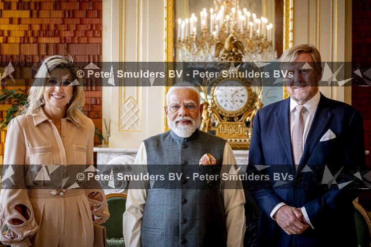 Den Haag 16 mei 2026
Koningin Maxima Koning Willem Alexander en President Modi India op paleis Huis ten Bosch 