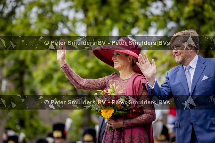 ROERMOND 19 mei 2026 Koning Willem Alexander en Koningin Maxima brengen een streekbezoek aan de gemeenten Maasgouw, Echt-Susteren, Roerdalen en Roermond. Tijdens het streekbezoek bezoekt het paar de schutterij in Wessem, Abdij Lilbosch in Echt, het smalste stukje Nederland in Illikhoven en Roermond, 19 Mei 2026. 