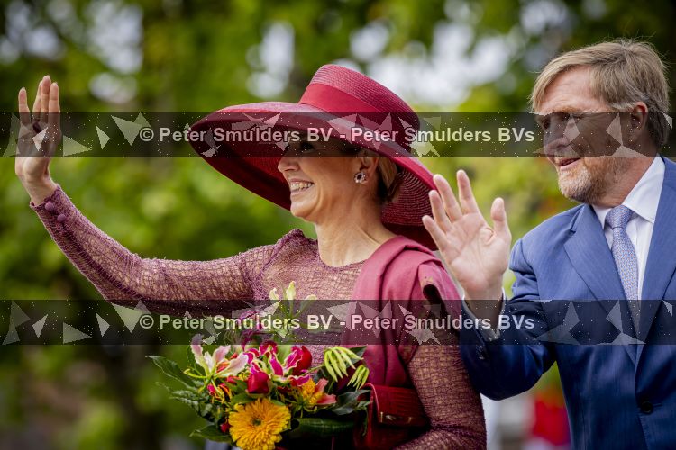 ROERMOND 19 mei 2026 Koning Willem Alexander en Koningin Maxima brengen een streekbezoek aan de gemeenten Maasgouw, Echt-Susteren, Roerdalen en Roermond. Tijdens het streekbezoek bezoekt het paar de schutterij in Wessem, Abdij Lilbosch in Echt, het smalste stukje Nederland in Illikhoven en Roermond, 19 Mei 2026. 