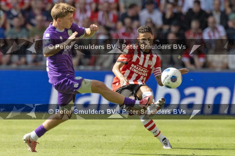 Eindhoven, 23 augustus 2026
Vriendenloterij Eredivisie
PSV - FC Groningen eindstand 5-1
Mauro Junior

Foto Carlo van Hout