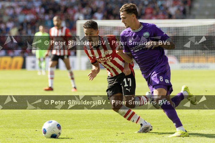 Eindhoven, 23 augustus 2026
Vriendenloterij Eredivisie
PSV - FC Groningen eindstand 5-1
Mauro Junior

Foto Carlo van Hout