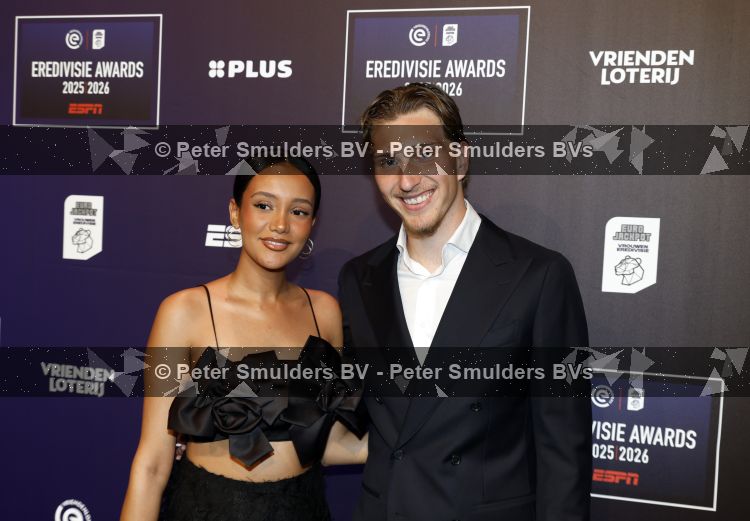 Maarssen 25 mei 2026
Voetballer van het jaar gala in de Fabrique in Maarssen . ESPN organiseert het . Mika Godts kwam met zijn vrouw Haifa 