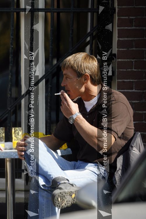 Amsterdam 27 maart 2007
Machiel Kuijt op terras in Amsterdam.