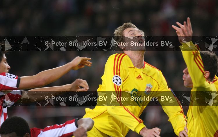 Eindhoven, 3 April 2007 1/4 Finale Champions League wedstrijd PSV-FC Liverpool, eindstand 0-3 Seizoen 2006/2007
Peter Crouch