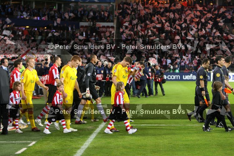 Eindhoven, 3 April 2007 1/4 Finale Champions League wedstrijd PSV-FC Liverpool, eindstand 0-3 Seizoen 2006/2007
Steven Gerrard