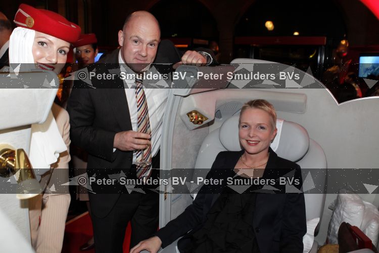Amsterdam 17 maart 2010
Presentatie vliegmaatschappij EMirates in de beurs v Berlage. Andre Kuipers met vrouw
Peter Smulders bv