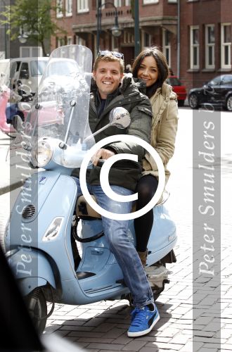 Amsterdam 14 april 2012
Jaap Reesema met vriendin op terras en op vespa scooter.
Peter Smulders bv