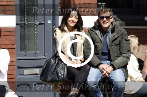 Amsterdam 14 april 2012
Jaap Reesema met vriendin op terras en op vespa scooter.
Peter Smulders bv