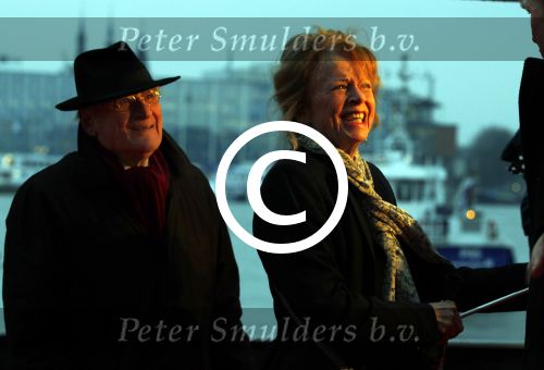 Amsterdam 4 april 2012
Opening eye theater/ museum door koningin Beatrix. Sonja Barend met man
Peter Smulders bv