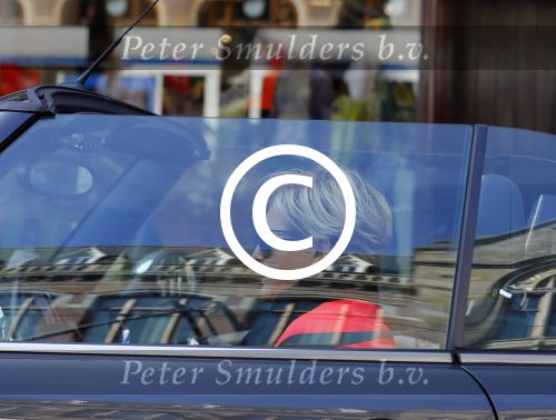 Amsterdam 11 maart 2015    
Caroline Tensen in haar mini cooper cabrio.