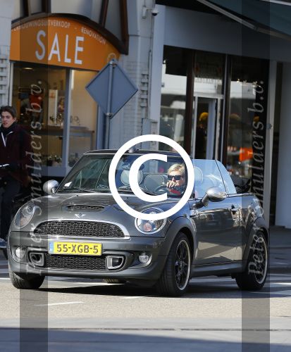 Amsterdam 11 maart 2015    
Carolien Tensen in haar mini cooper cabrio.