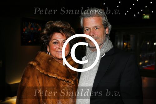 Hilversum 26 maart 2015
Gala stichting hulphond in studio 21.  
Christine Kroonenberg met vriend