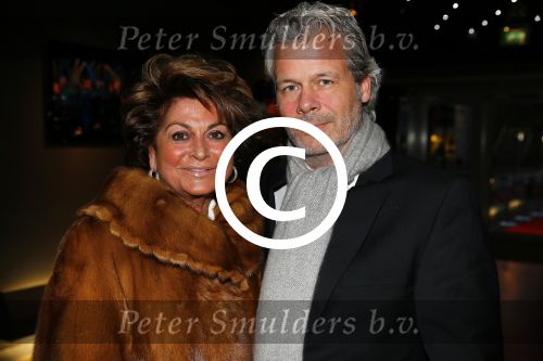 Hilversum 26 maart 2015
Gala stichting hulphond in studio 21.  
Christine Kroonenberg met vriend
