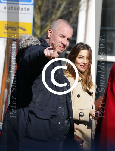 Amsterdam 12 maart 2015
Jeroen v Koningsbrugge en Georgina Verbaan op terras en op straat in Amsterdam.