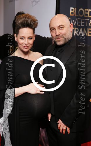 Amsterdam 30 maart 2015
Premiere Bloed zweet en tranen (film over het leven van Andre Hazes) in Tuschinski.
Loek Peters met zijn zwangere vrouw