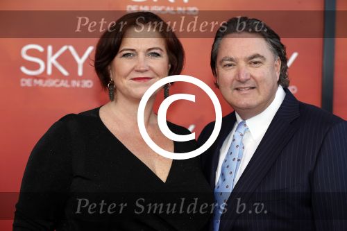 Amsterdam  3 april 2016
Premiere musical Sky in het Amsterdam theater.
Erwin v Lambaart met vrouw