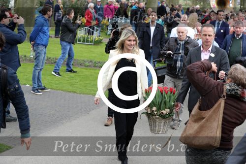 Lisse 9 april 2016
Doop van tulip Estavana Polman in de keukenhof. Estavana is de nieuwe vriendin van Rafael v d Vaart. Haar ouders zijn ook aanwezig.
