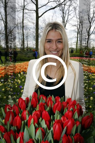 Lisse 9 april 2016
Doop van tulip Estavana Polman in de keukenhof. Estavana is de nieuwe vriendin van Rafael v d Vaart. Haar ouders zijn ook aanwezig.