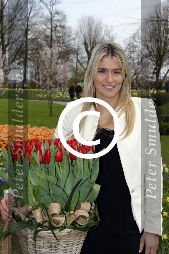 Lisse 9 april 2016
Doop van tulip Estavana Polman in de keukenhof. Estavana is de nieuwe vriendin van Rafael v d Vaart. Haar ouders zijn ook aanwezig.