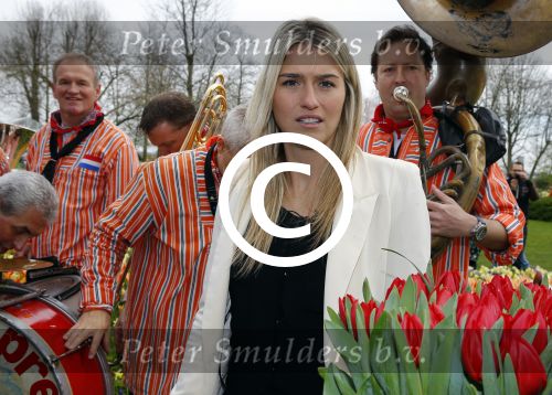 Lisse 9 april 2016
Doop van tulip Estavana Polman in de keukenhof. Estavana is de nieuwe vriendin van Rafael v d Vaart. Haar ouders zijn ook aanwezig.