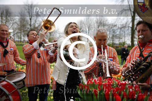 Lisse 9 april 2016
Doop van tulip Estavana Polman in de keukenhof. Estavana is de nieuwe vriendin van Rafael v d Vaart. Haar ouders zijn ook aanwezig.