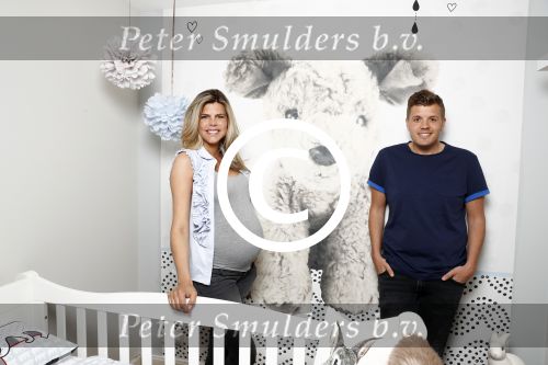Hilversum 14 april 2016
Jaap Reesema en zijn zwangere vriendin Kim Kotter in de babykamer.
