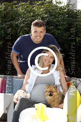 Hilversum 14 april 2016
Jaap Reesema en zijn zwangere vriendin Kim Kotter in de babykamer.