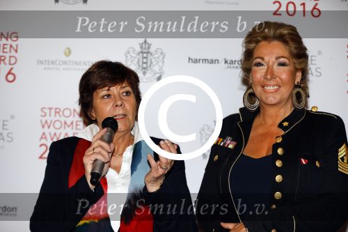 Amsterdam 21 maart 2016  
Strong woman award in het Amstel hotel.
Rita Verdonk met Betty de Groot