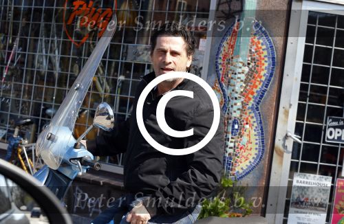 Amsterdam 10 april 2016 
Steve Brown op zijn vespa scooter.